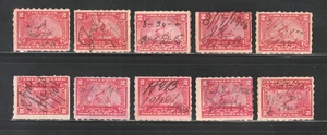 Scott # R164p, Used, 2¢ Documentary Battleship, 10 Different Manuscript Cancels - Picture 1 of 2