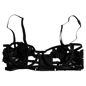 VICTORIA'S SECRET VERY SEXY Strappy Embroidered Open Cup Balconette Bra, 32C - Picture 1 of 8