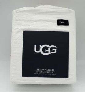 NEW UGG Sunwashed Twin XL Sheet Set - White - Fits Deep 15 in. Mattress - Picture 1 of 5