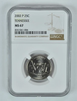 2002-P Washington State Quarter Tennessee MS67 NGC Brown Label - Image 1 of 4