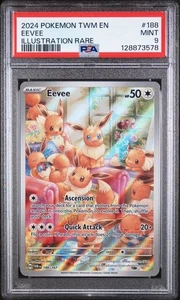 2024 Pokemon TWM EN-Twilight Masquerade #188 Eevee Illustration Rare PSA9 - Bild 1 von 2