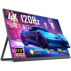 17.3" Portable Monitor UHD Monitor with VESA Mount 120Hz 4K Monitor LCD Display - Picture 1 of 10