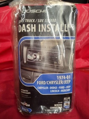 Scosche FCJ2076 Stereo Install Kit Ford ChryslerJeep 1974 - 2001 Car Truck SUV - Image 1 of 4