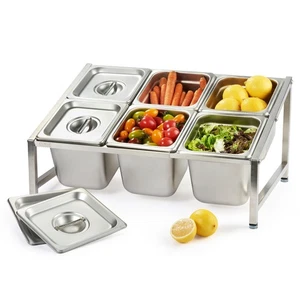 CURTA Expandable 18/8 Stainless Steel Spice Rack Set, NSF Certified, 2-Tier - Picture 1 of 7