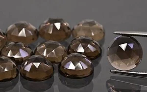 Piedra preciosa suelta de cuarzo natural ahumado redondo corte rosa calidad AAA 5mm-20mm - Imagen 1 de 14