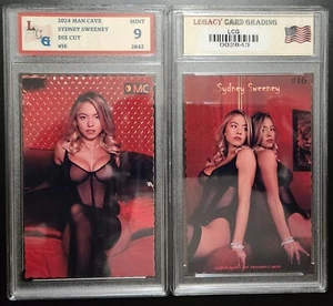2024 Man Cave Sydney Sweeney Die Cut Card #16 Graded LCG 9 MINT - Picture 1 of 1