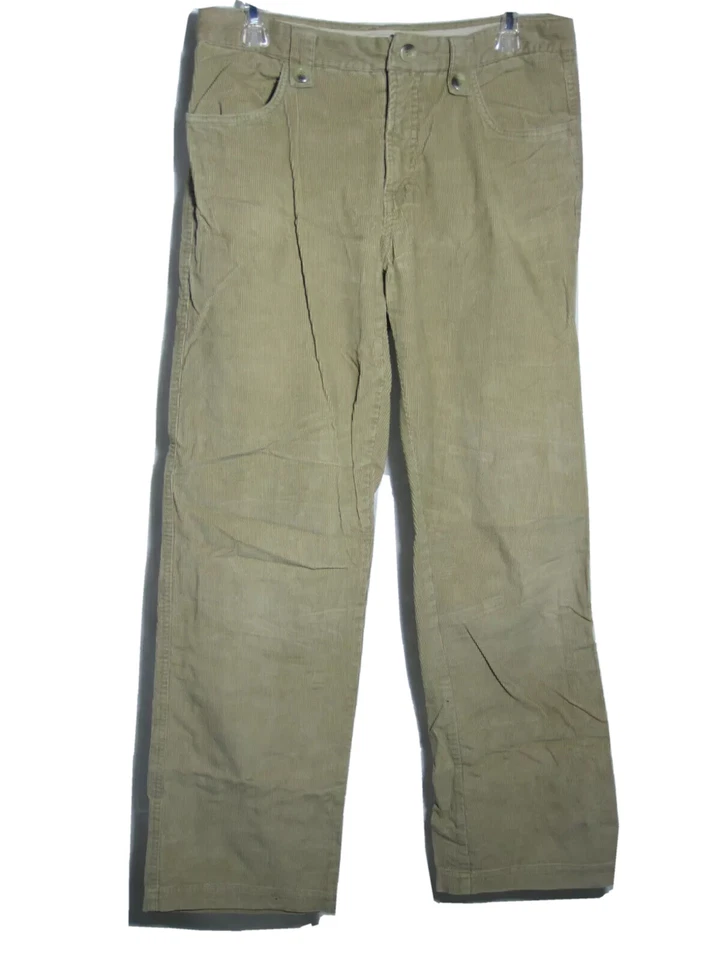 Pantalones de pana fina beige COLUMBIA para mujer calce relajado tiro medio talla 10 XL Foto 1 de 2