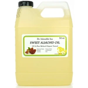 32 OZ/1 QUART PURE ORGANIC SWEET ALMOND CARRIER OIL COLD PRESSED - Picture 1 of 5