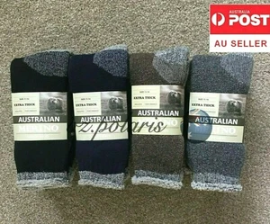 12 PAIRS SIZE11-14 HEAVY DUTY AUSTRALIAN MERINO EXTRA THICK WOOL WORK SOCKS - Picture 1 of 15