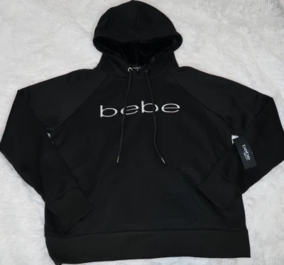 Sudadera con capucha forrada de piel sintética Bebe BB2228A negra talla 1X nueva con etiquetas Foto 1 de 4