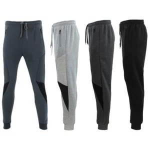 FIL Men's Fleece Track Pants Gym Joggers Workout Sweat Pants w Zip Pocket - Picture 1 of 21