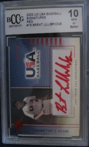 2003 UD USA BASEBALL SIGNATUREN BRENT LILLIBRIDGE KARTE BCCG BEWERTET MIT 10 - Bild 1 von 2