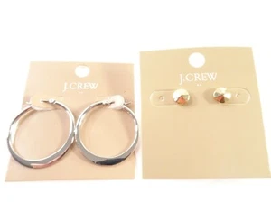 J.Crew Creolen Stil 51025 Neu mit Etikett 14,50 Silber Gold Prisma Ohrstecker Neu mit Etikett  - Bild 1 von 8
