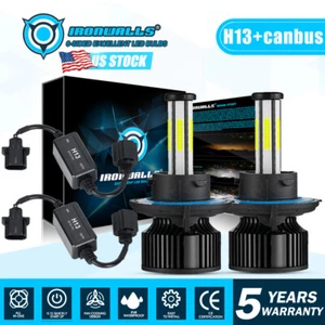 6-sides H13 9008 LED Headlight Bulb High Low Beam Super Bright+Error Free Canbus - Foto 1 di 12