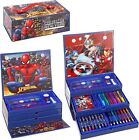 Spiderman Kids 52pc Colouring Art Stationery Set with Watercolour Felt Tip...