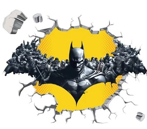 Batman Design Wall Decal 3D Art Stickers Vinyl Room Bedroom Mural Kids Nursery 2 - Picture 1 of 4