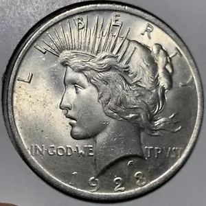 1923-P Peace Silver Dollar ~ HIGH GRADE - DDR ERROR - Picture 1 of 16