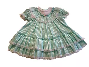 Vintage Bryan 24 Month Full Circle Dress Excellent Condition Lovely Green/White - Picture 1 of 7