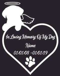 In Memory of My Dog vinyl decal sticker for car/truck laptop window custom - Foto 1 di 2