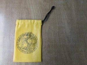 TSR YELLOW DRAW STRING DICE BAG AD&D DUNGEON DRAGONS COLLECTABLE AD&D D&D USED - Picture 1 of 1