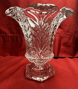 Vintage Fostoria Glas Akanthus Vase, 7 Zoll Erhöhte Blätter eingestellt - Bild 1 von 5