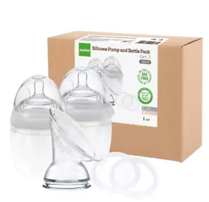 Haakaa Generation 3 Silikon Milchpumpe und Flaschenpaket grau - SONDERANGEBOT - Bild 1 von 4