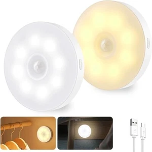2er Pack 8 LED Shirylzee Unterschrank Küchenleuchten Bewegungsmelder Unterschrank - Bild 1 von 8
