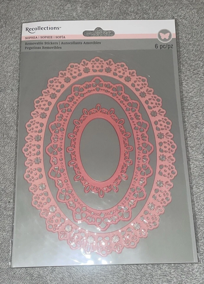 Recuerdos Colección Sophia MARCOS OVALADOS ROSAS Pegatinas Extraíbles Foto 1 de 2