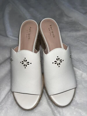 Sandalias Kate Spade New York Tia Alpargata Cuña Cuero Blanco 9 Foto 1 de 4