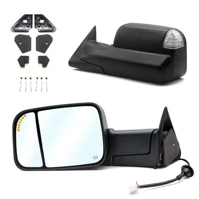 Pair Towing Mirrors For 1998-2001 Dodge Ram 1500 2500 3500 Power Heated Signal - Image 1 of 4