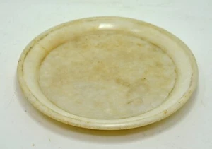 Vintage White Marble Dining Plate Original Old Hand Carved  - Picture 1 of 4