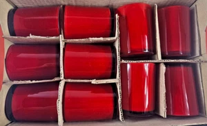 10 Candle Red Glass Jars Empty DIY Candles Ideal - Picture 1 of 6