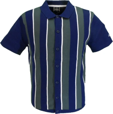 Cárdigan polo tejido con cuello azul marino Merc London Ravendale Foto 1 de 2