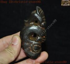 Old Chinese Hongshan Culture Old jade Hand-carved pig Dragon statue Pendant