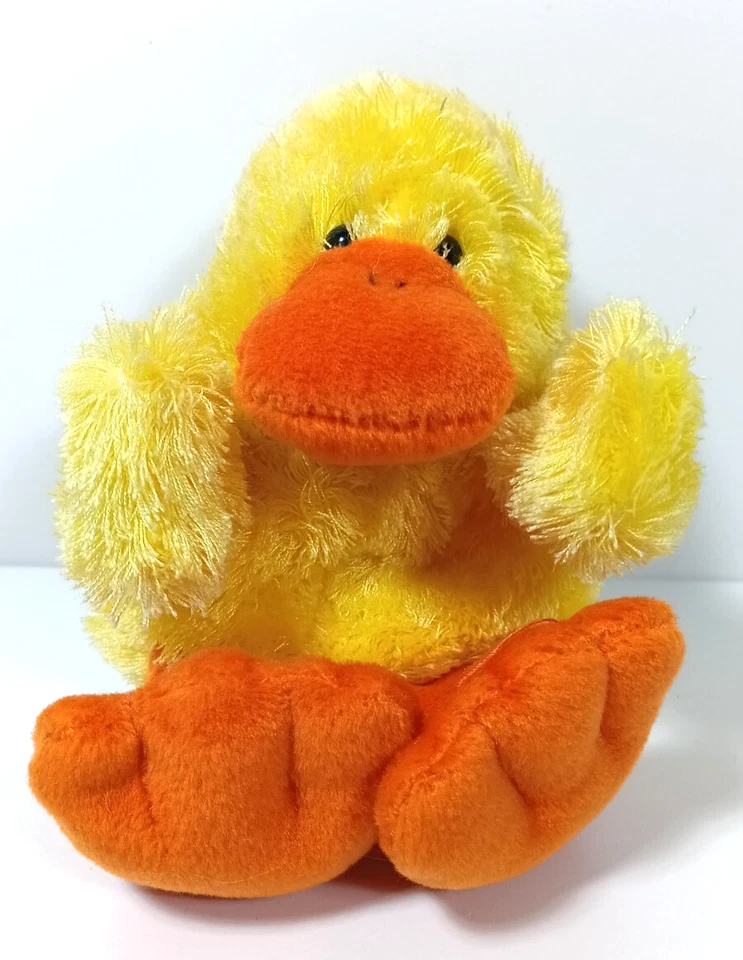 Ganz Soft Yellow Orange Duck Plush Pellet Stuffed Toy - Image 1 of 4