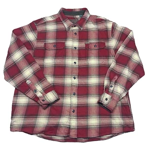 Camicia Orvis uomo XXL rossa a quadri orso grande flanella pesante tasche giacca calda 2XL - Foto 1 di 9
