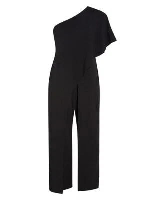 Nuevo Mono Venus Negro Terciopelo Un Hombro Asimétrico Talla XL Foto 1 de 4