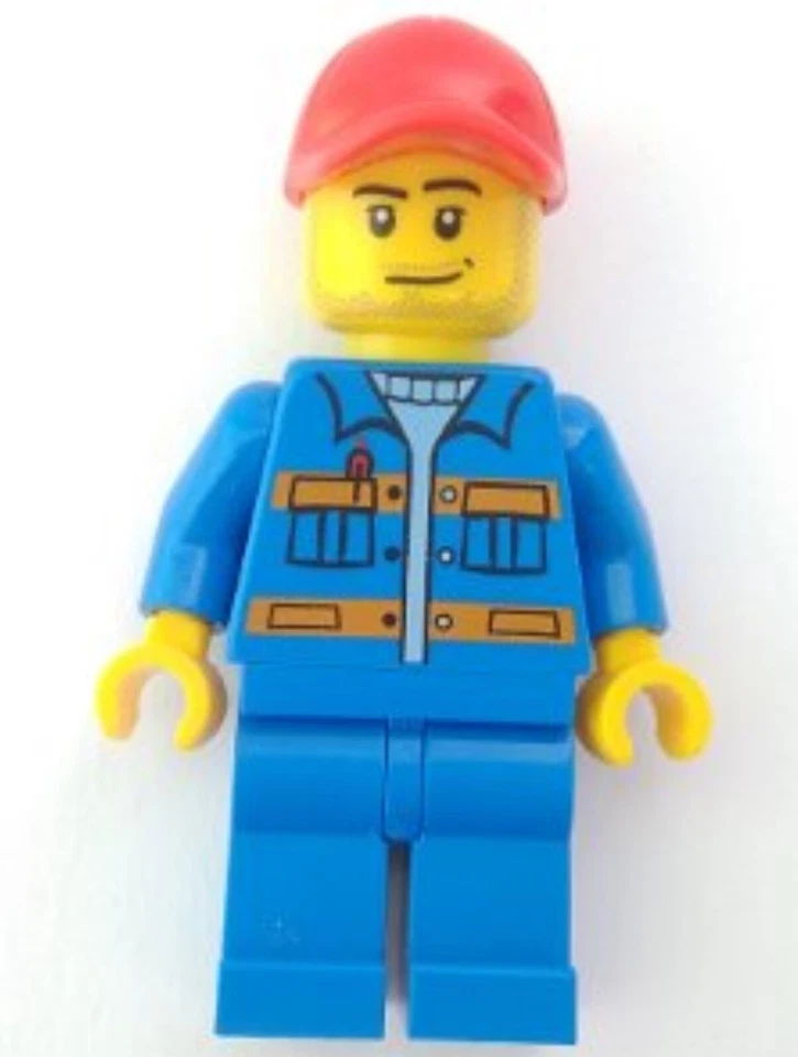 LEGO MINIFIGURE CITY CONSTRUCTION WORKER USED CONDITION CTY0807!! - Image 1 of 1