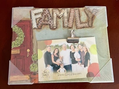 Glory Haus Lona FAMILIA Marco de Fotos Soporte Clip Amy Griffith Designs 8”x10” Foto 1 de 4