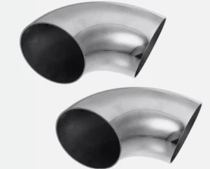 Universal OD 3 Inch 90 Degree Car Mandrel Bend Elbow SS304 Bend Tube Pack of 2 - Picture 1 of 7
