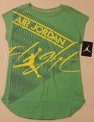 Camiseta Nike Niñas Air Jordan Jumpman Flight Verde Gamma 453218-E42 Talla Mediana Foto 1 de 3
