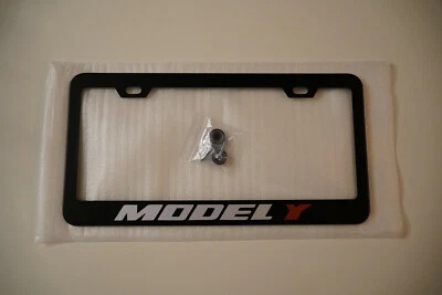 Reflective Tesla Model Y Stainless Steel License Plate Frame Holder  - Image 1 of 4