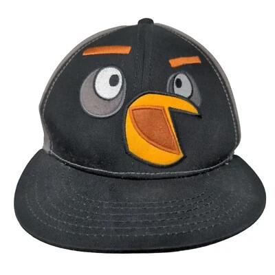 Angry Birds Mens Snapback Hat Black Gray Adjustable Embroidered Logo 100% Cotton - Image 1 of 4