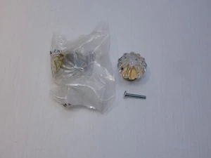 Baldwin Paar Kristallknöpfe, klar mit goldfarben, Schrank oder Schrank - Bild 1 von 5