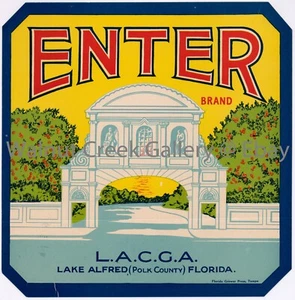 Florida Fruit Crate Label Fine Art Print, Archway , approx 10.8" x 11" 12865 - Picture 1 of 1