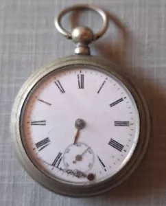 schöne antike Schlüsselaufzug Taschenuhr, pocket watch, läuft nicht los, 1880 - Bild 1 von 4