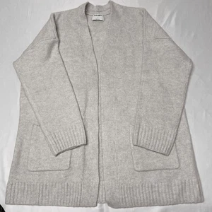 Old Navy offene lange Strickjacke Pullover groß mit Taschen & Rippborte creme haferflocken - Bild 1 von 9