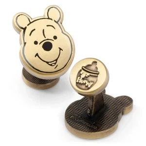 Disney Winnie the Pooh Face Gold Cufflinks - Picture 1 of 4