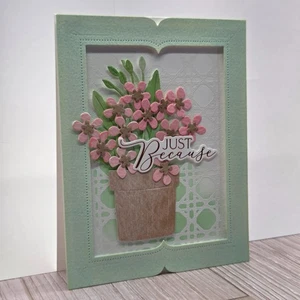 Handmade Greeting Card ocbrandy just because flowers watercolor texture - Picture 1 of 2