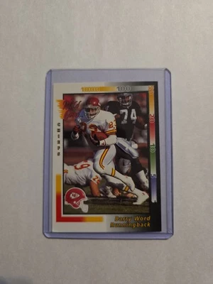 1992 Wild Card #84 Barry Word Kansas City Chiefs RB Stripe Edition  Vintage NFL - Image 1 of 2